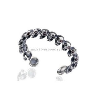 Handmade 925 Silver Thai Bracelet Skull Punk Bracelet