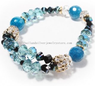 Handmade Crystal Agate Bracelet - Blue Sea