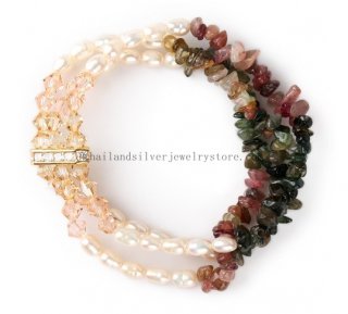 Handmade Crystal Pearl Charming Bracelet