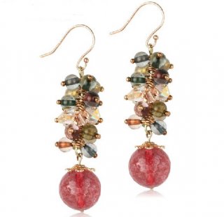 Handmade Korean Crystal Charming Earrings