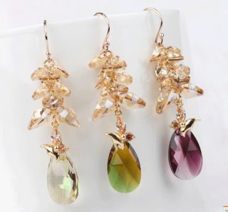 Handmade Korean Crystal Charming Earrings