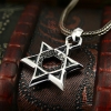 Handmade Thai 925 Silver Hexagram pendants women and men pendant vintage necklace