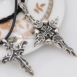 Handmade Silver Cross Pendant for Lovers