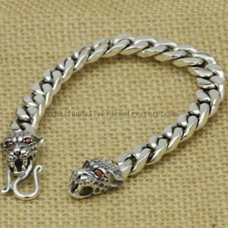 Handmade Thai 925 Silver Dragon Bracelet for Men