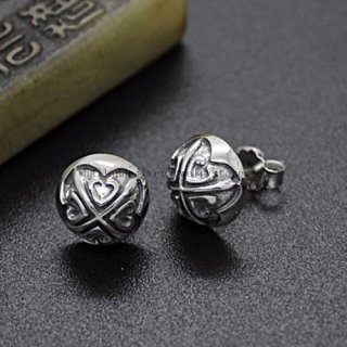 Handmade Silver Cross Men's Earring