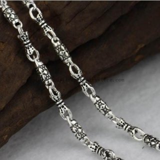 Handmade 4MM Thailand Silver Lucky Necklace for Men