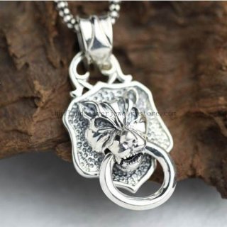 925 Silver Thailand Tiger Head Pendant for Men