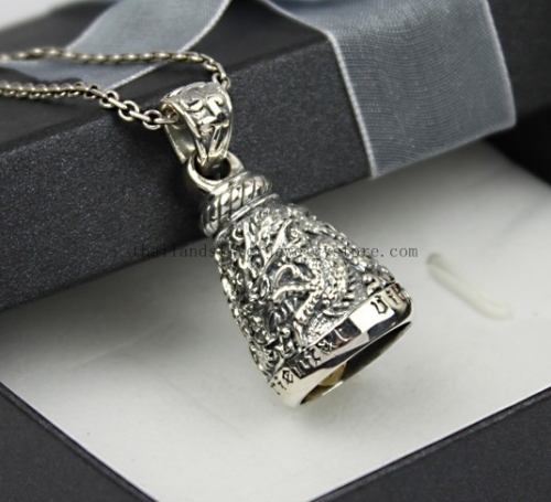 Handmade Thailand Silver Dragon Pendant - Bell