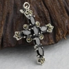 Handmade Silver Gemstone Cross Pendant for Lovers