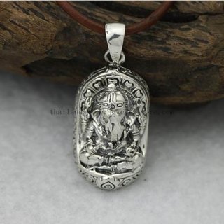 925 Silver Thailand Garnesh Buddha Amulet Pendant