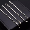 S925 Round Bead Sterling Silver Necklace for Women, Short Clavicle Chain, Simple and Fashionable Silver Bead