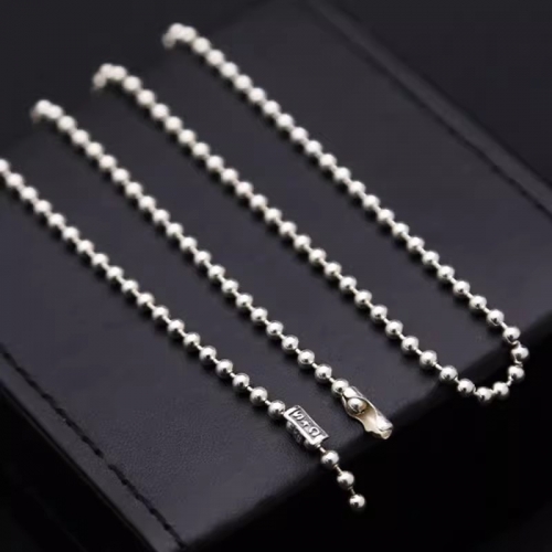 S925 Round Bead Sterling Silver Necklace for Women, Short Clavicle Chain, Simple and Fashionable Silver Bead