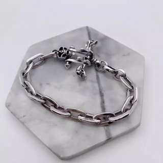 S925 sterling silver simple smooth Korean style tank bracelet trendy and versatile personalized couple accessories for men and w