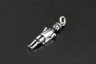 S925 Sterling Silver Creative Retro Style Activity Little Wood Puppet Trendy Pendant for Men and Women