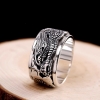 S925 Sterling Silver Thai silver men's domineering ring index finger trend Dragon Ring can turn the zodiac index finger ring