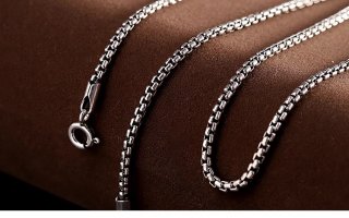 S925 sterling silver minimalist trend box chain unisex smooth round ring chain long sweater chain silver necklace