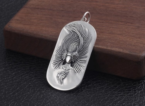 S925 Pure Silver Pendant Charm Jewelry Custom Thai Silver Peacock Ming Wang Men Women Pendant Trendy Fashion