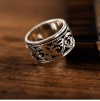 s925 sterling silver retro Thai silver fashion trend hollow ancient rattan pattern simple ring rotatable index finger men's ring