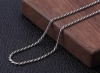 s925 Pure Silver Simple Fashion Six-Word Mantra Braided Hemp Lock Bone Chain Naked Chain Tai Chi Hemp Rope Thai Silver Men's