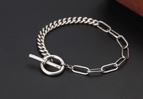 S925 sterling silver jewelry Thai silver Korean version creative splicing wrist chain for women