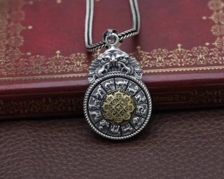 New sterling silver S925 pendant, unisex PiXiu nine palace fashion pendant, movable pendant, heavy work style