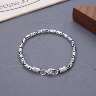 S925 Sterling Silver Jewelry Charm Serpent Chain Women's Individuality Simple Fashion Men's and Women's Versatile Lock Chain Sil