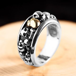 s925 sterling silver jewelry men's fashion domineering skull ring punk European and American style trendy men's ring