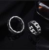 s925 sterling silver retro Thai silver braided ring men's index finger ring women's simple couple style tail ring