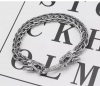 S925 Sterling Silver Double Dragon Head Handmade Braided Bracelet Retro Autumn/Winter Unique Style Men's Versatile Hip-Hop Acces