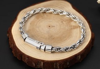 925 Sterling Silver Personalized Thai Silver Braided Men's Bracelet Popular Versatile Wrist Chain