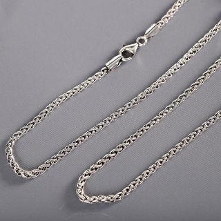 S925 Sterling Silver Necklace, Refined Men's Style, Braided Hemp Chain Pendant, Long Sweater Chain, Horsewhip Chain, Chinese Sty