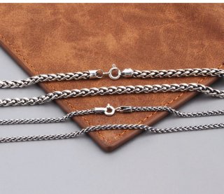 s925 sterling silver retro palace hand-woven riding whip necklace men and women personality versatile simple couple clavicle cha