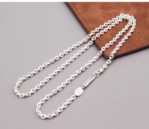 S925 sterling silver simple round ring necklace for men and women, versatile and stylish clavicle chain for daily wear and Kore