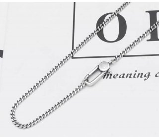 S925 Sterling Silver Vintage Horsewhip Necklace Women's Thai Silver Aged Fashion Personalized Hip-hop Trend Men's Necklace Sweat