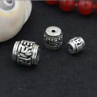 925 Silver OM Mantra Beads Handmade Silver Beads