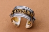 s925 sterling silver vintage Thai silver men's open fashion six-character mantra vajra simple simple ring