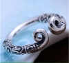 s925 sterling silver Thai silver retro Monkey King's tight hoop couple's index finger ring set Poseidon needle gold hoop ring