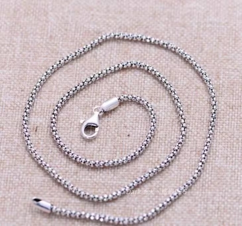 S925 Sterling Silver Jewelry Vintage Thai Silver Rope Pattern Sweater Chain Fashionable and Simple Necklace for Men, Long Neck C