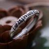 S925 Sterling Silver Retro Thai silver men and women couples simple bamboo forest national wind bamboo opening six words truth r