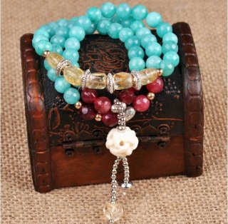 Handmade Genuine Crystal Beads Bracelet Beaded Bracelet