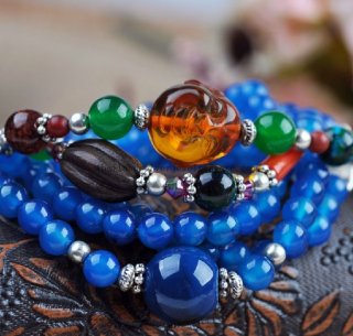 Handmade Blue Crystal Bracelet Beads Bracelet