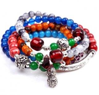 Handmade Colourful Stone Beaded Bracelet