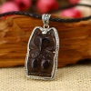 Handmade 925 Silver Obsidian Fox Pendant Handmade Thailand Penda