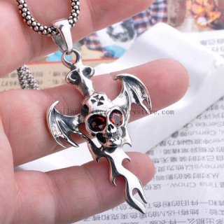 925 Silver Bat Pendant Skull Pendant for Men