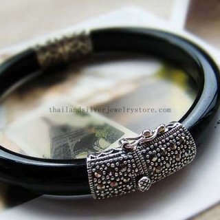 Handmade Thai Silver Onyx Bracelet