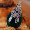 Thai Tribal Pendant Silver Green Agate Pendant