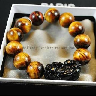 Tiger's eye bracelet Obsidian Pixiu bracelet