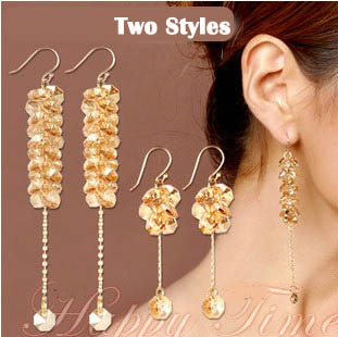 Handmade Korean Crystal Charming Earrings