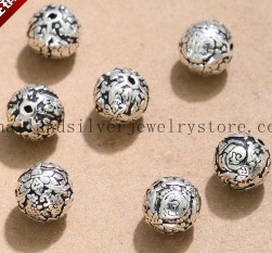 Handmade 925 Silver Buddhist Eight Sacred Symbols Beads